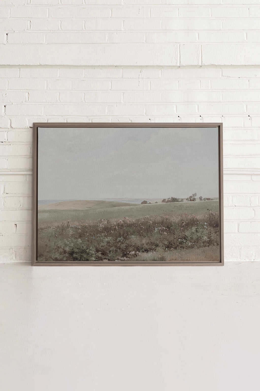 Muted Green Meadow, Stretched Canvas Artwork