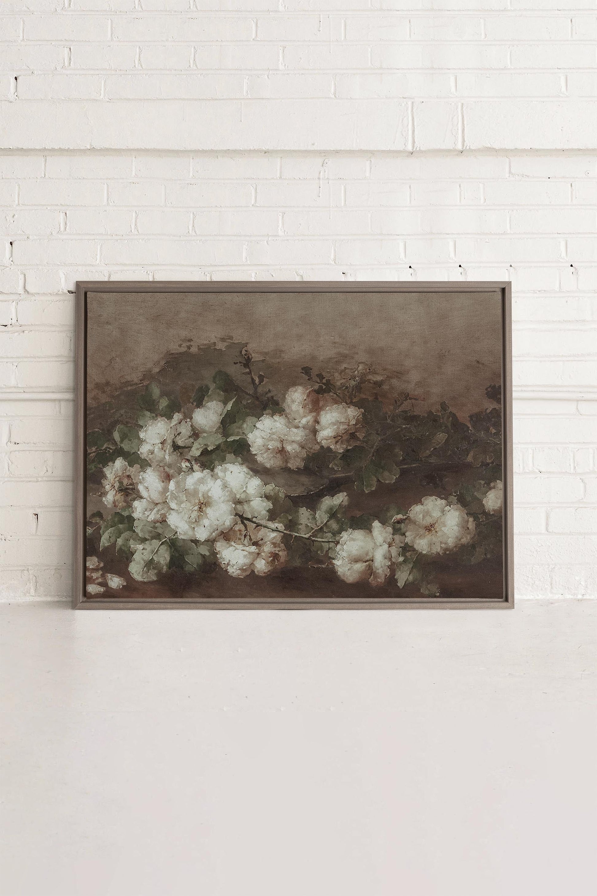 WHITE PEONY, Stretched Canvas Artwork