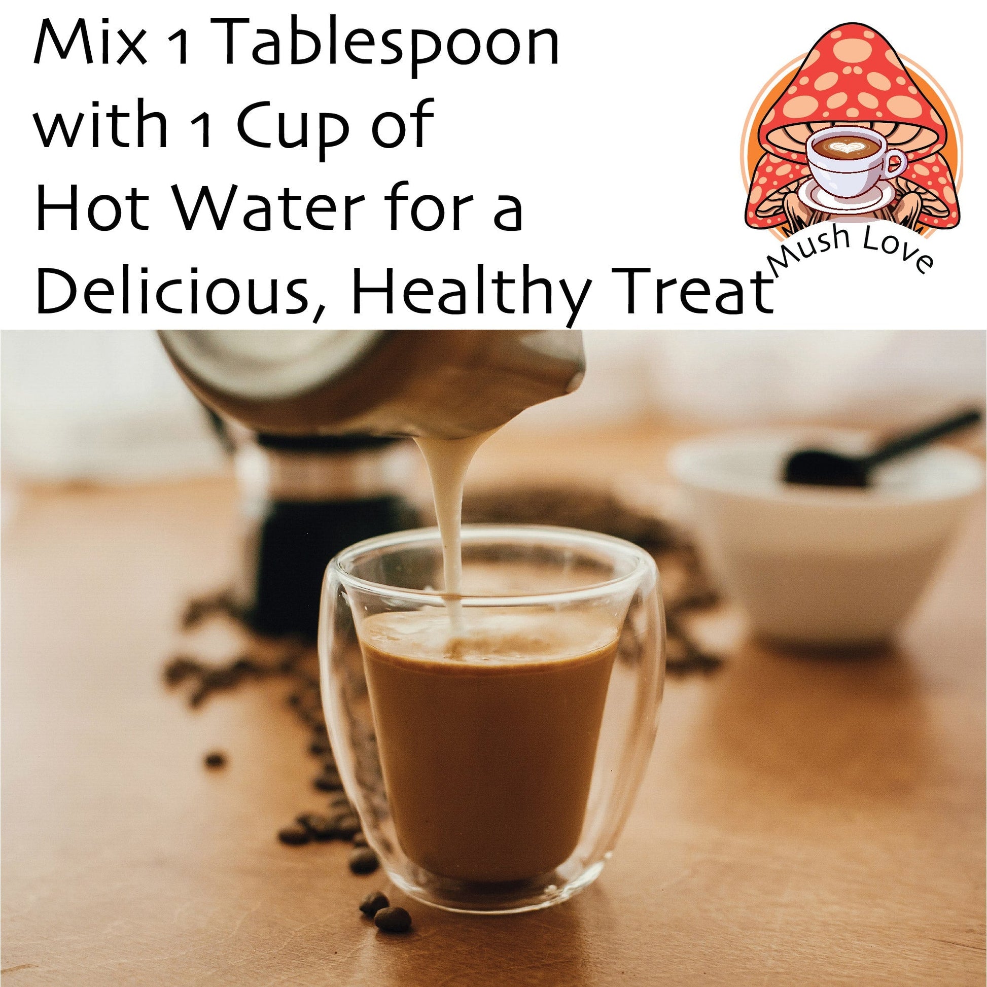 Mush Love Mushroom Cappuccino – Creamy Organic Arabica + Super 7 Blend for Focus & Energy