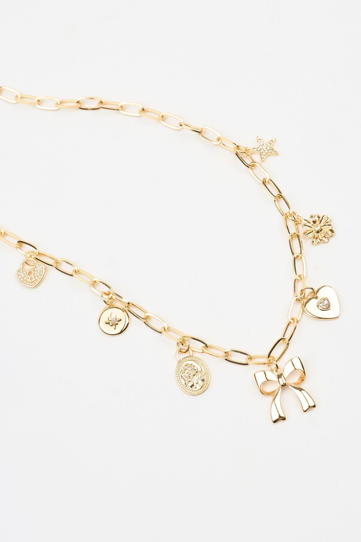 7 Charm Paperclip Necklace