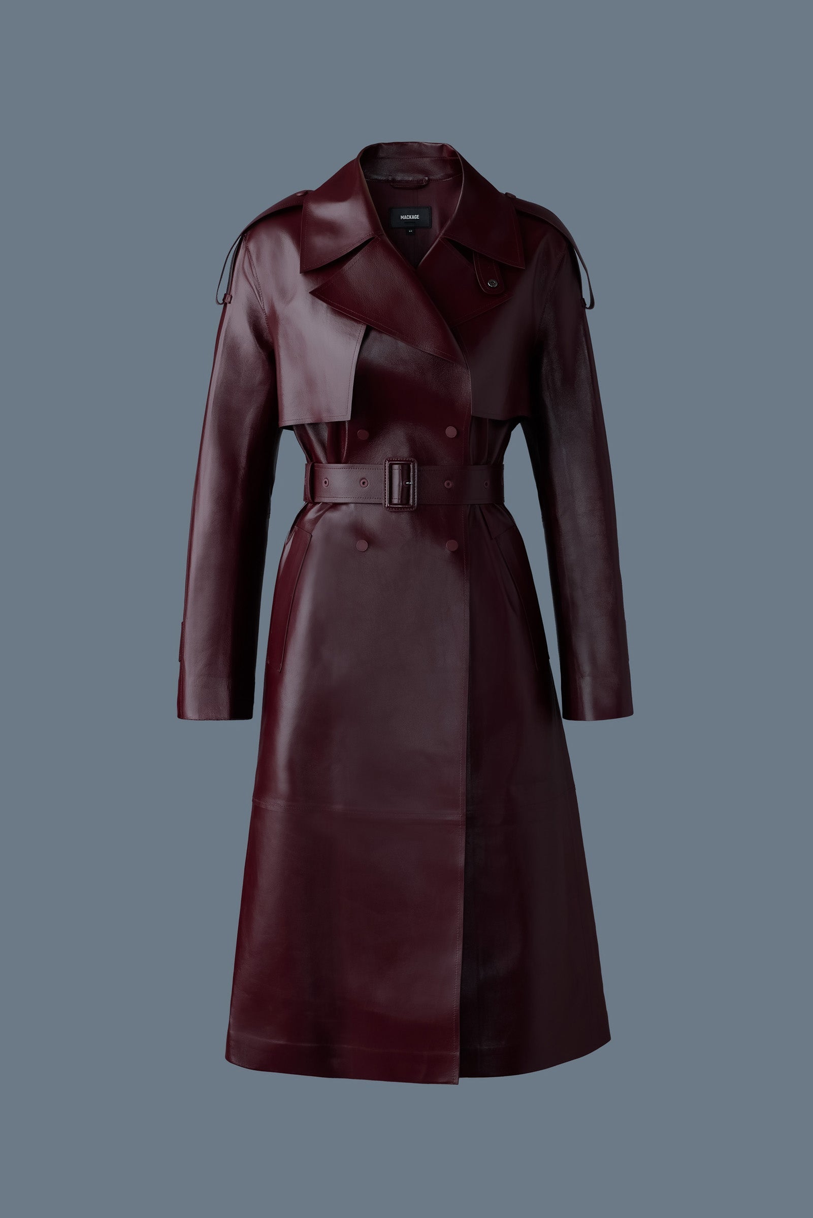 Trench en cuir CARMELA avec ceinture