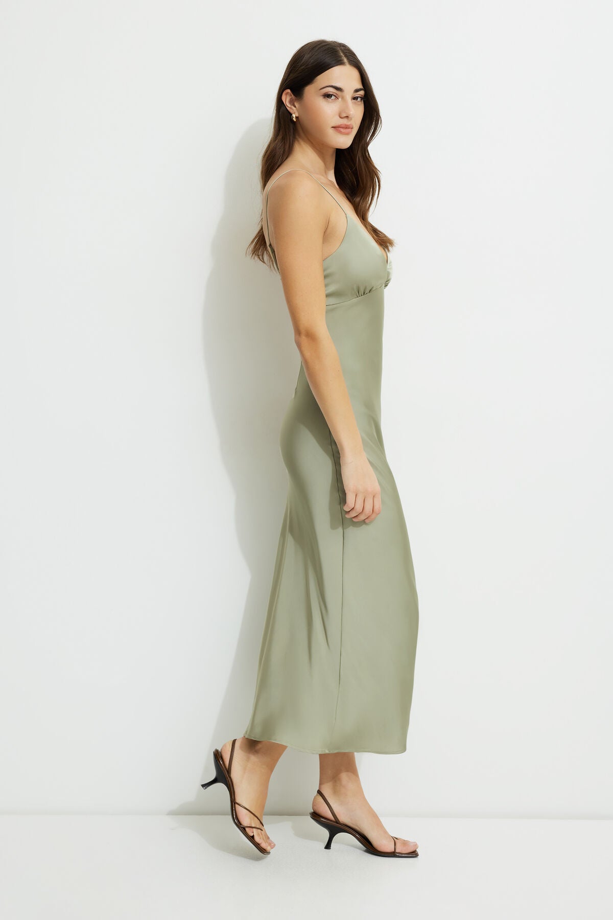 Sage Empire Bust Maxi Slip Dress