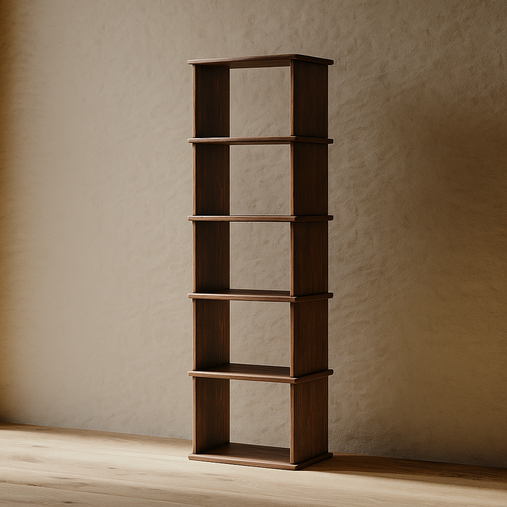 Narrow bookshelf in walnut