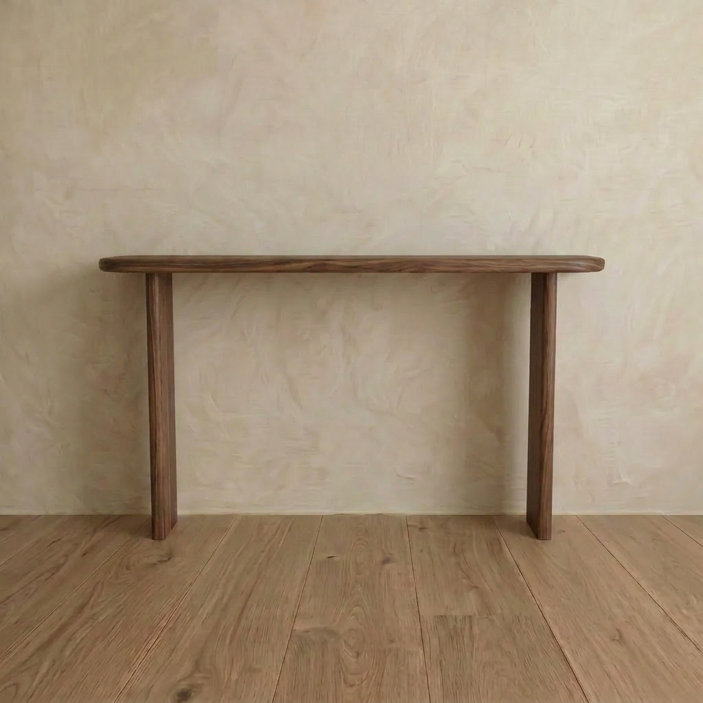 Narrow console table in walnut