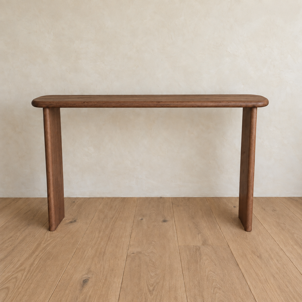 Narrow console table in walnut