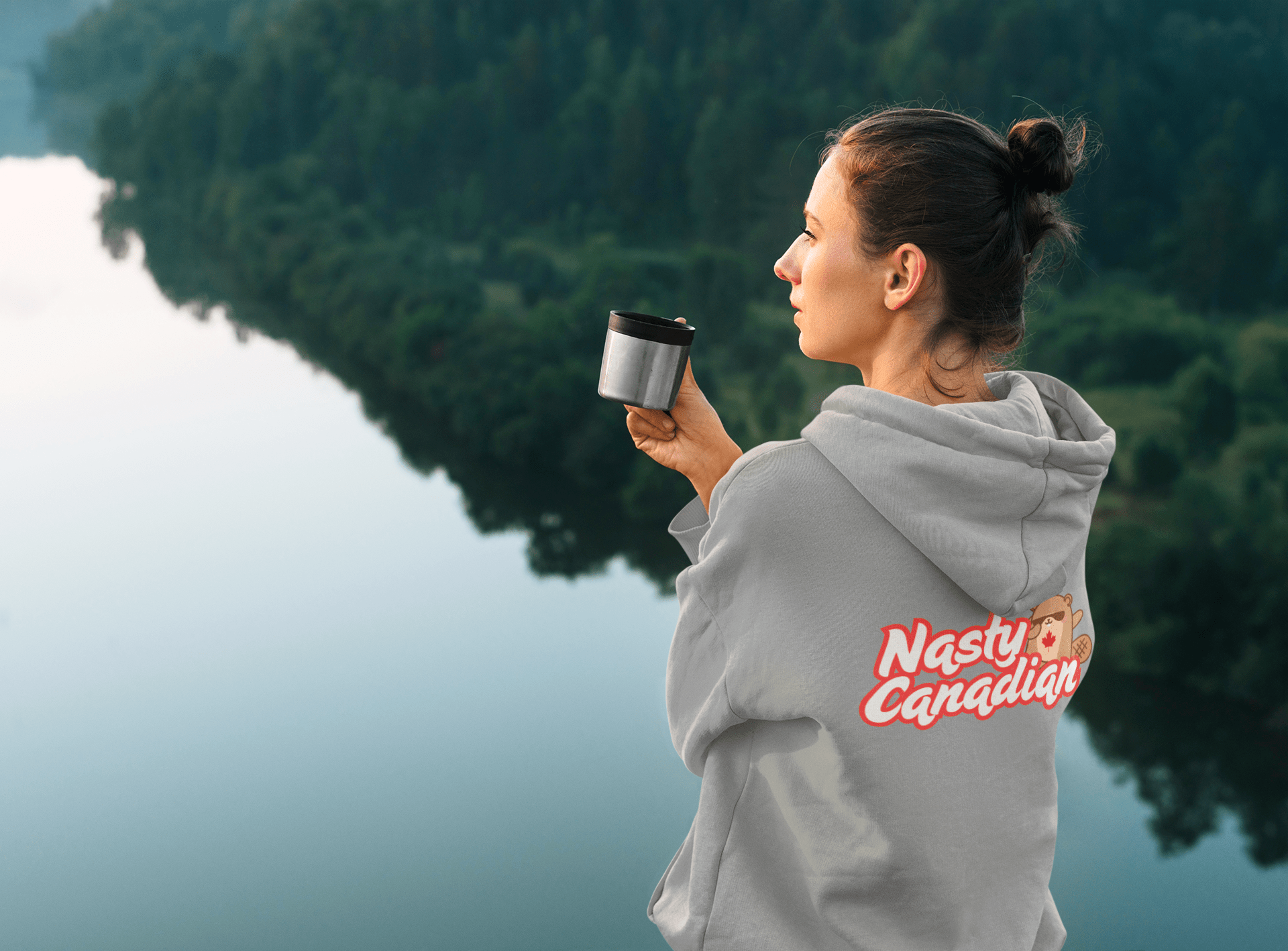 Nasty Canadian Unisex Zip Hoodie by RowanTree