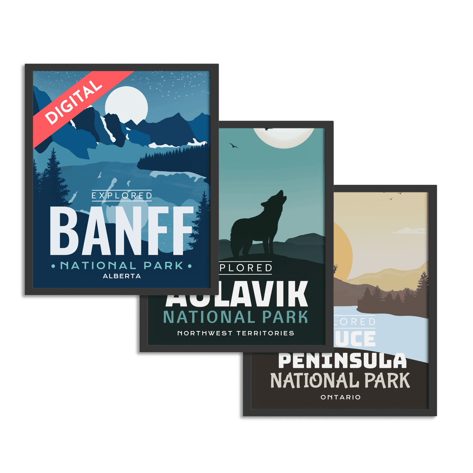 Affiche numérique « Exploré » du parc national