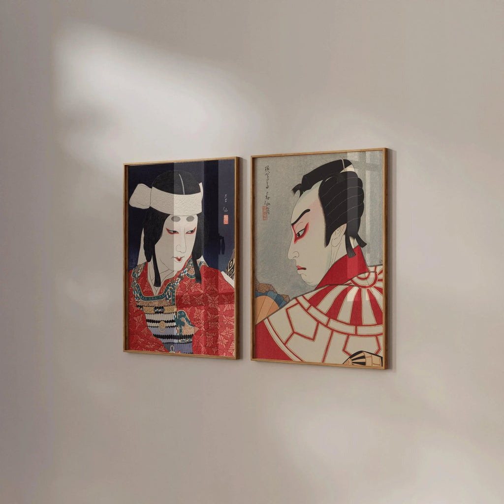 Natori Shunsen Kabuki Actor Prints : Ensemble d'affiches japonaises Shin Hanga Ukiyoe
