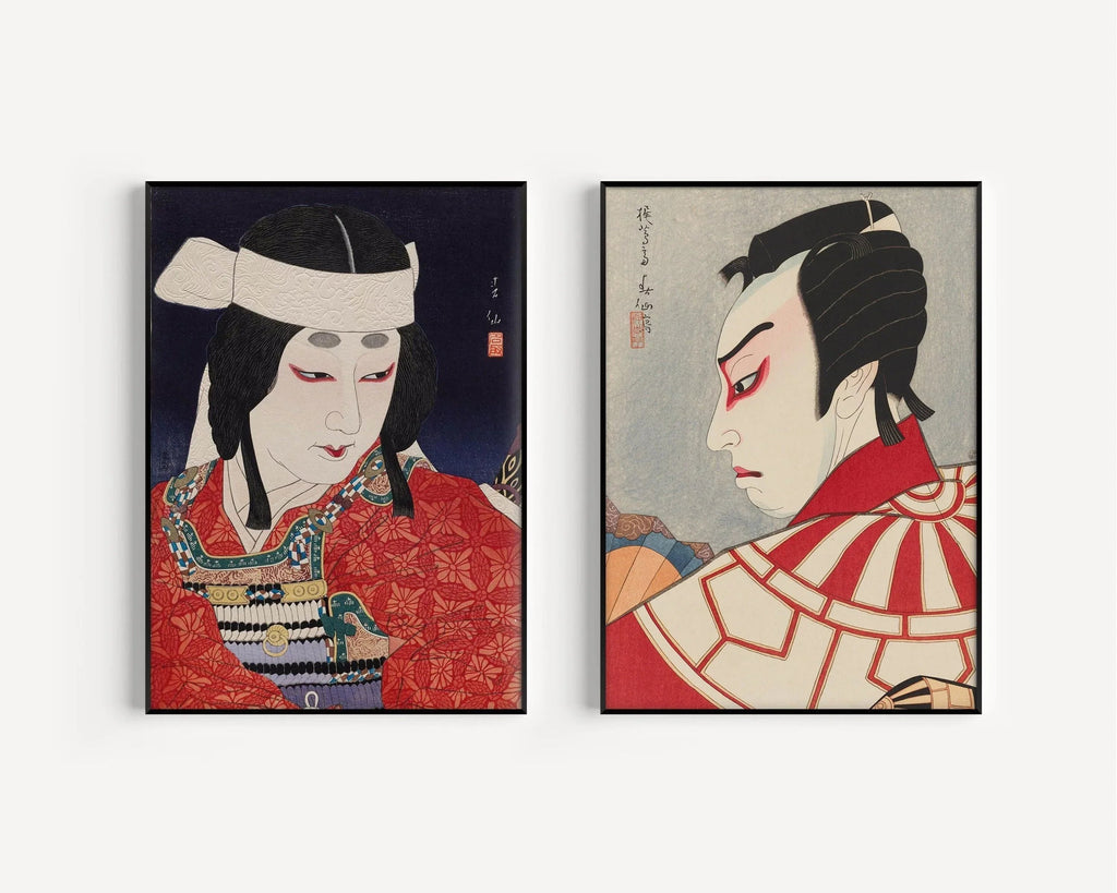 Natori Shunsen Kabuki Actor Prints : Ensemble d'affiches japonaises Shin Hanga Ukiyoe