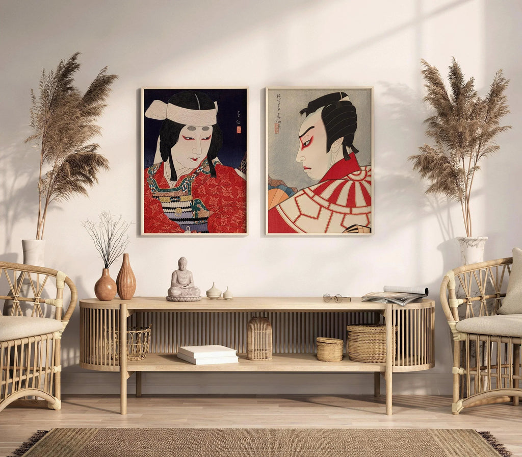 Natori Shunsen Kabuki Actor Prints : Ensemble d'affiches japonaises Shin Hanga Ukiyoe