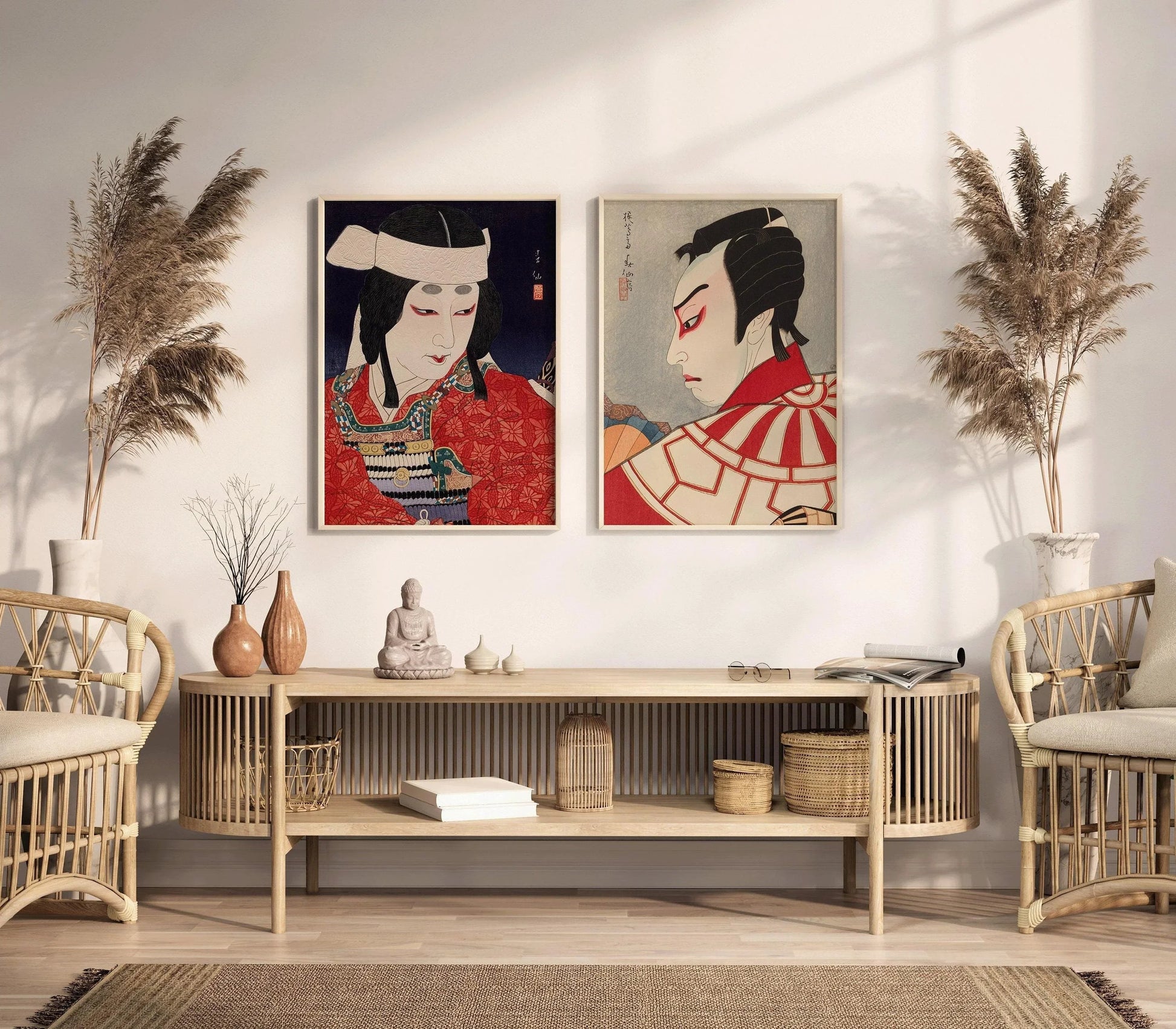 Natori Shunsen Kabuki Actor Prints : Ensemble d'affiches japonaises Shin Hanga Ukiyoe