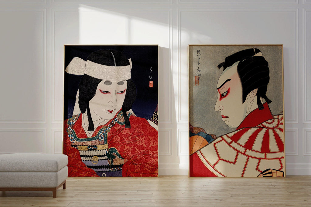 Natori Shunsen Kabuki Actor Prints : Ensemble d'affiches japonaises Shin Hanga Ukiyoe