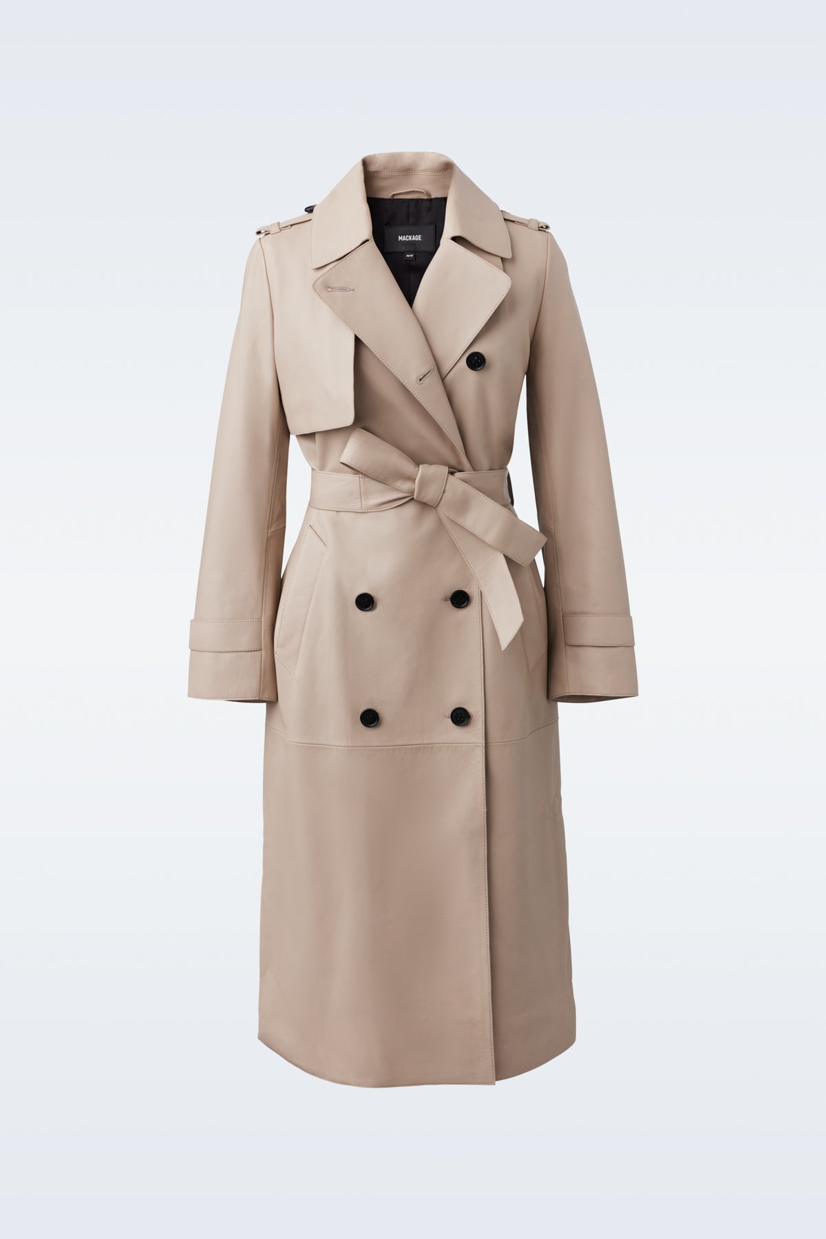 Trench-coat en cuir maxi GAEL-V
