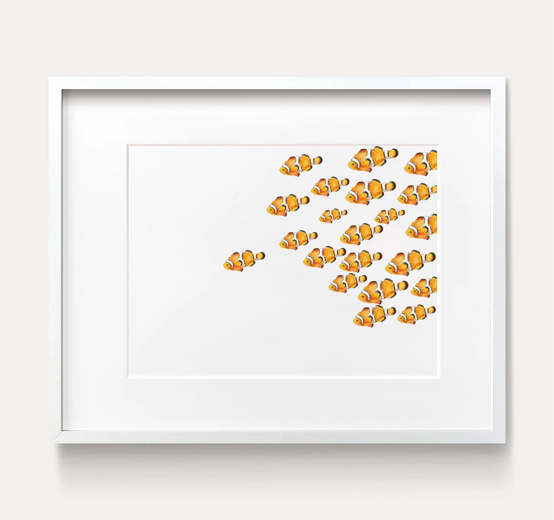 Modern Minimalist Clownfish Watercolor Painting