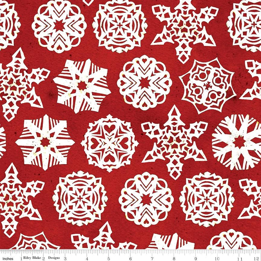 Snow Sweet de Janet Wecker Frisch - Flocons de neige en papier rouge