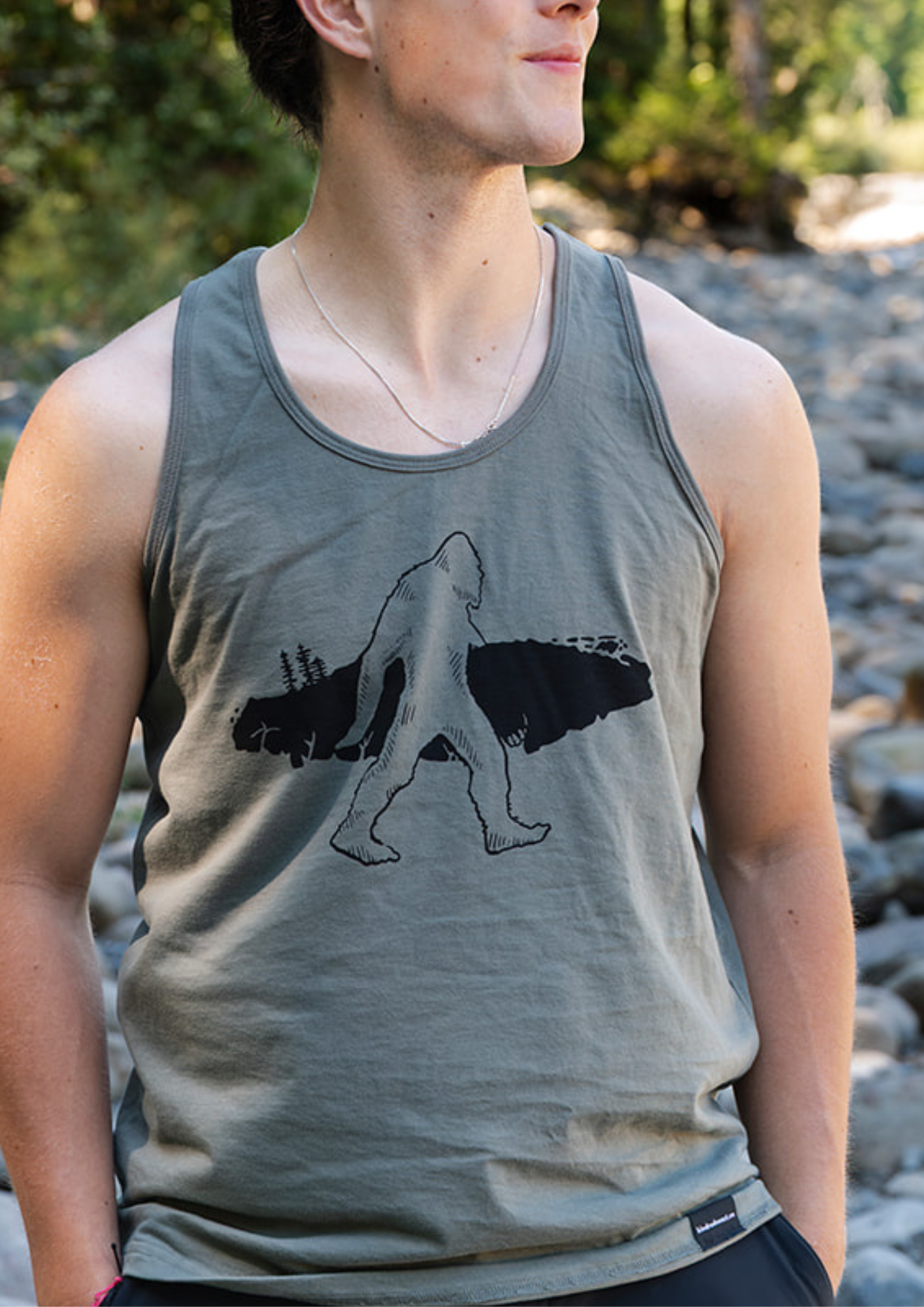 SASQUATCH VAN ISLE -  Unisex 100% Organic Cotton Tank - Sage