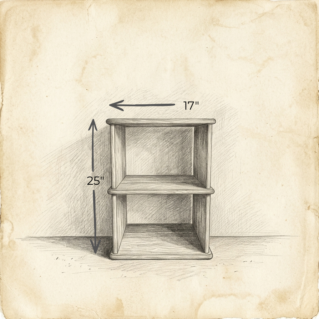 Nightstand bookshelf in walnut