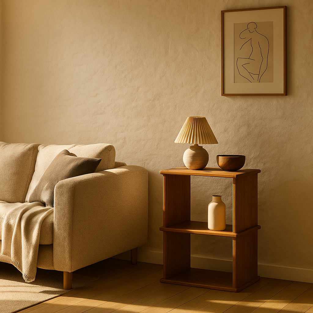 Nightstand bookshelf in red oak