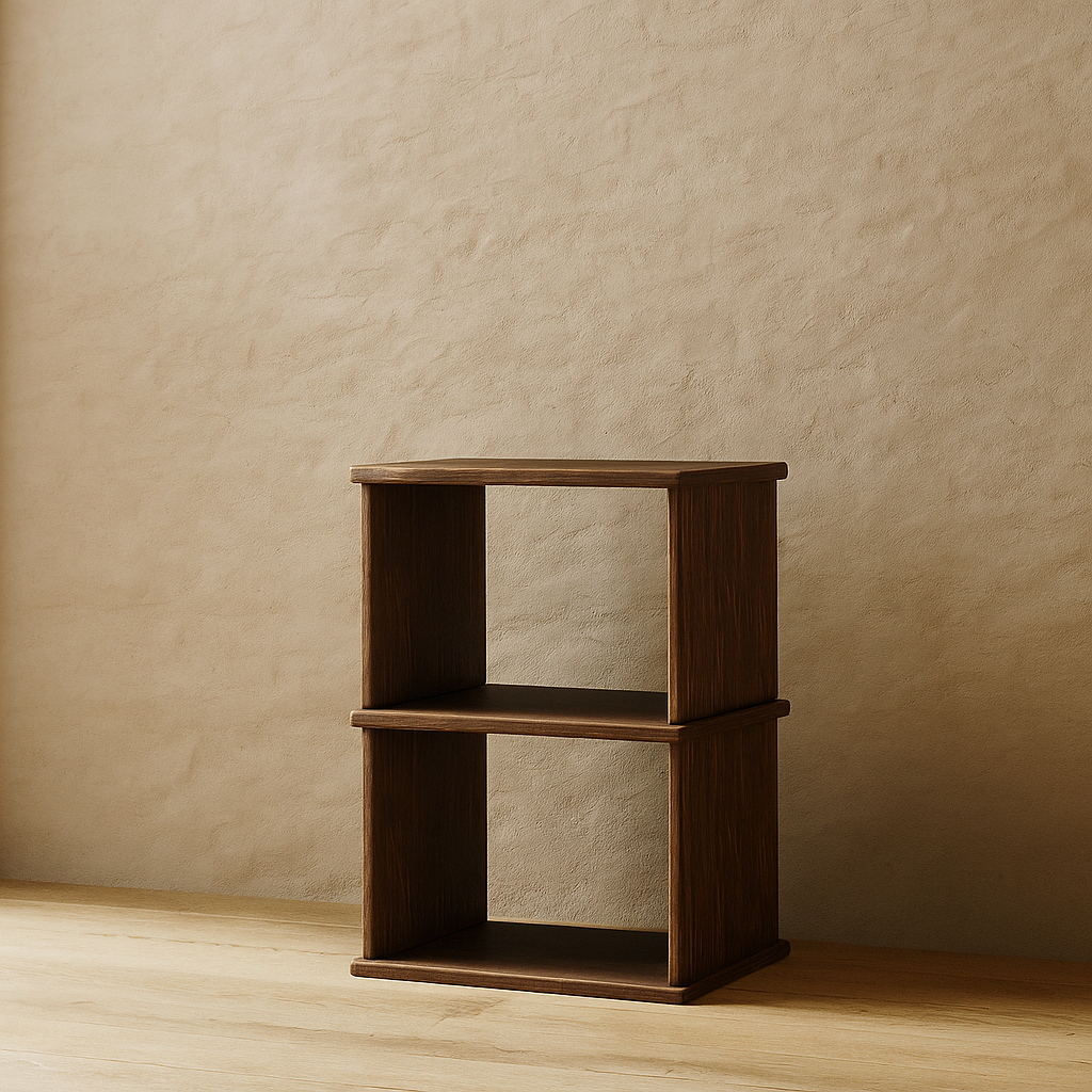 Nightstand bookshelf in walnut