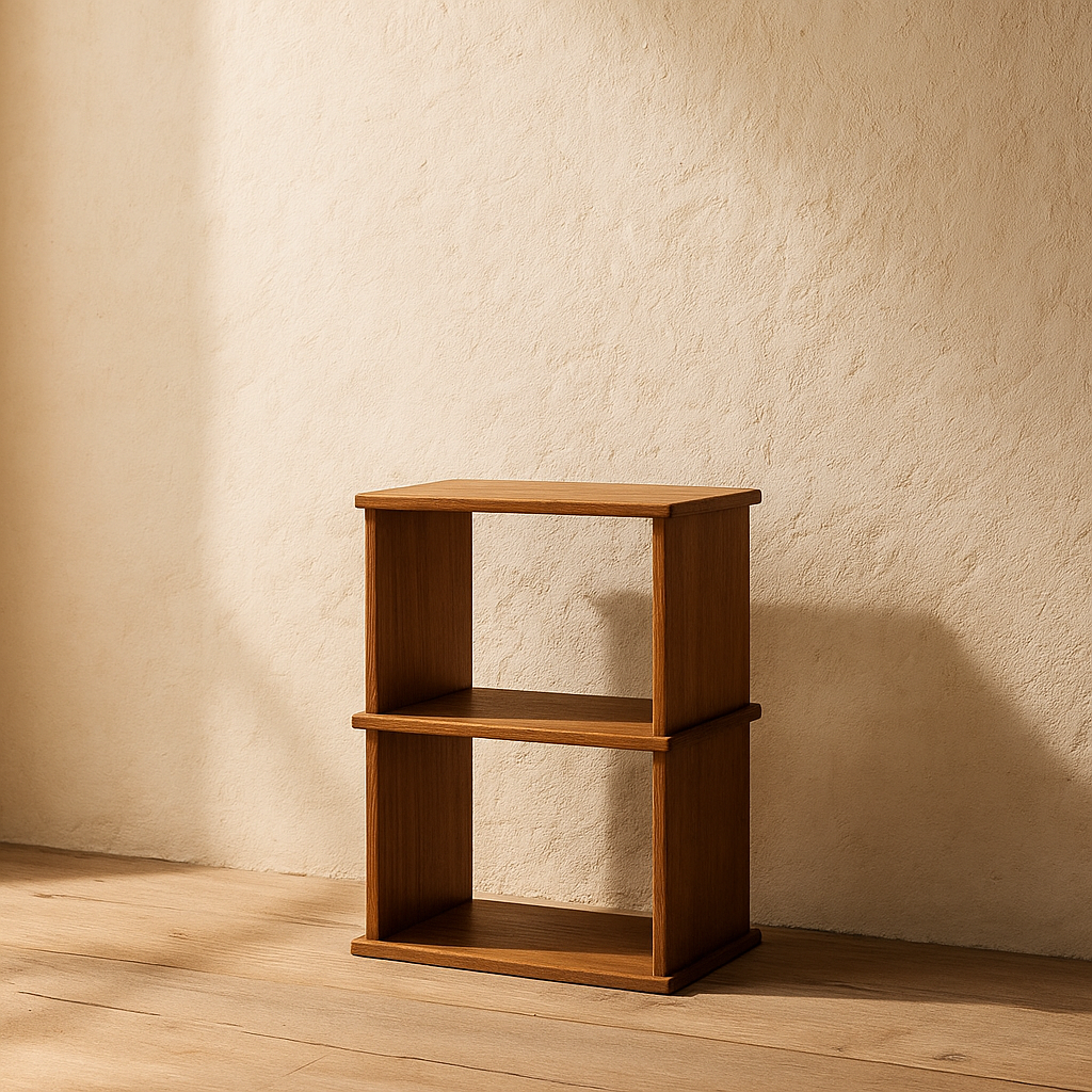 Nightstand bookshelf in red oak