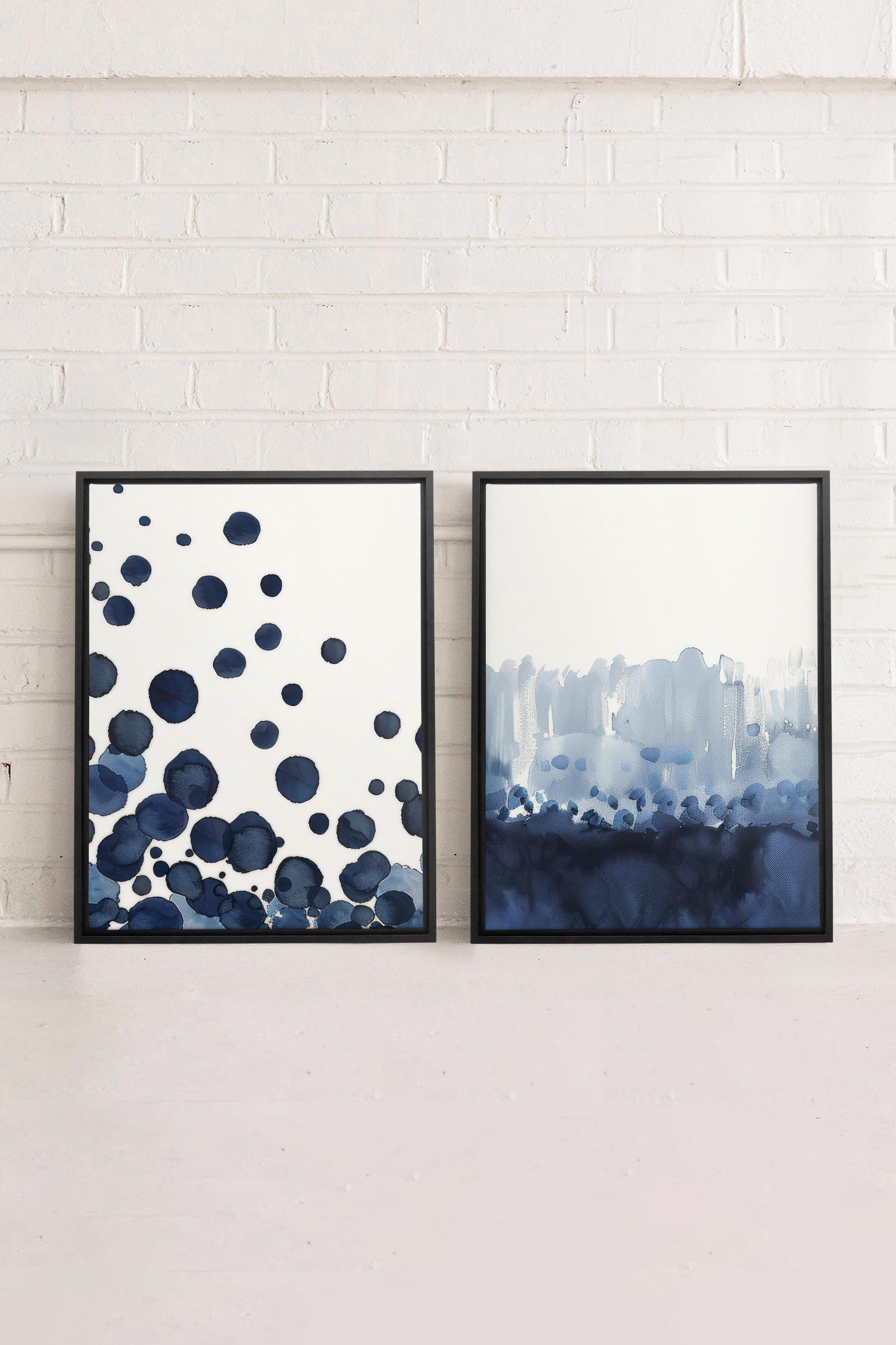 OCEAN MIST DUO (2 Stretched Canvas Artworks)
