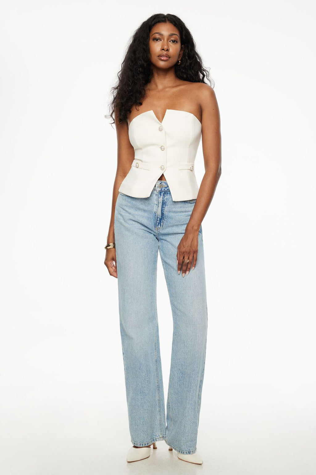 Haut tube corset boutonné