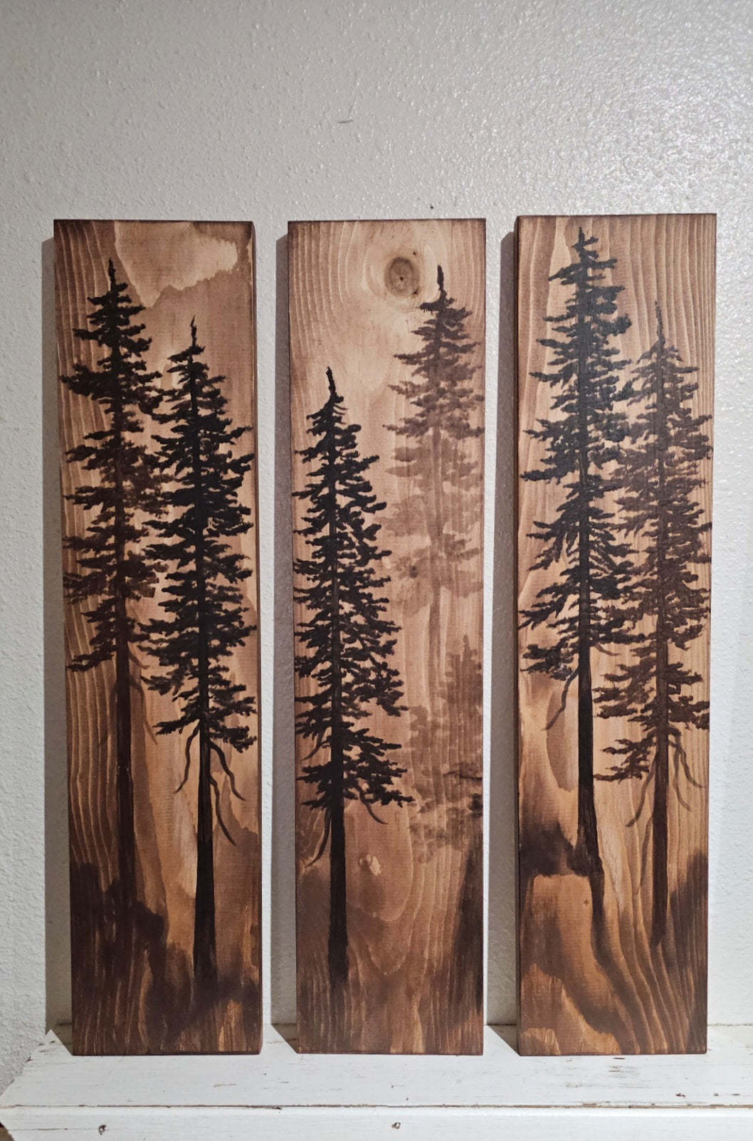Wall art on wood wall decor(set of three) 24" by 5.5"