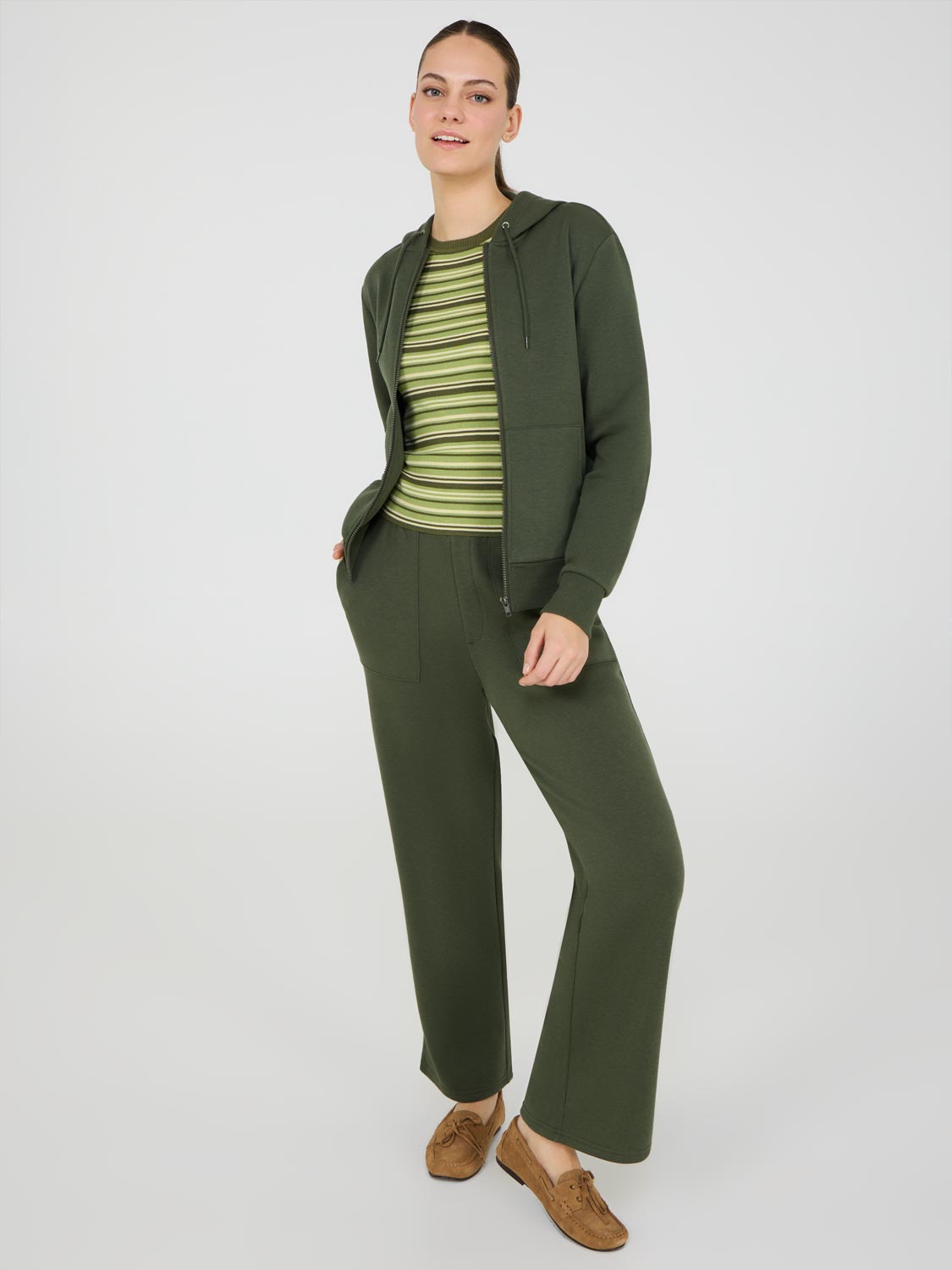 Pantalon polaire à jambes larges