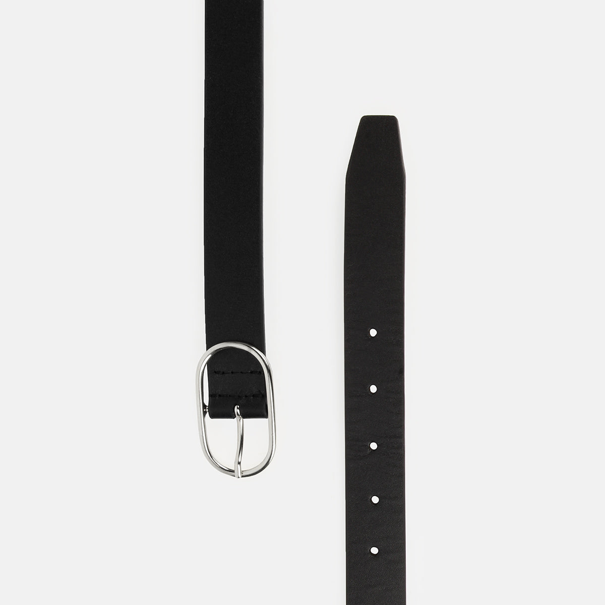 The Sleek Belt Silver Black