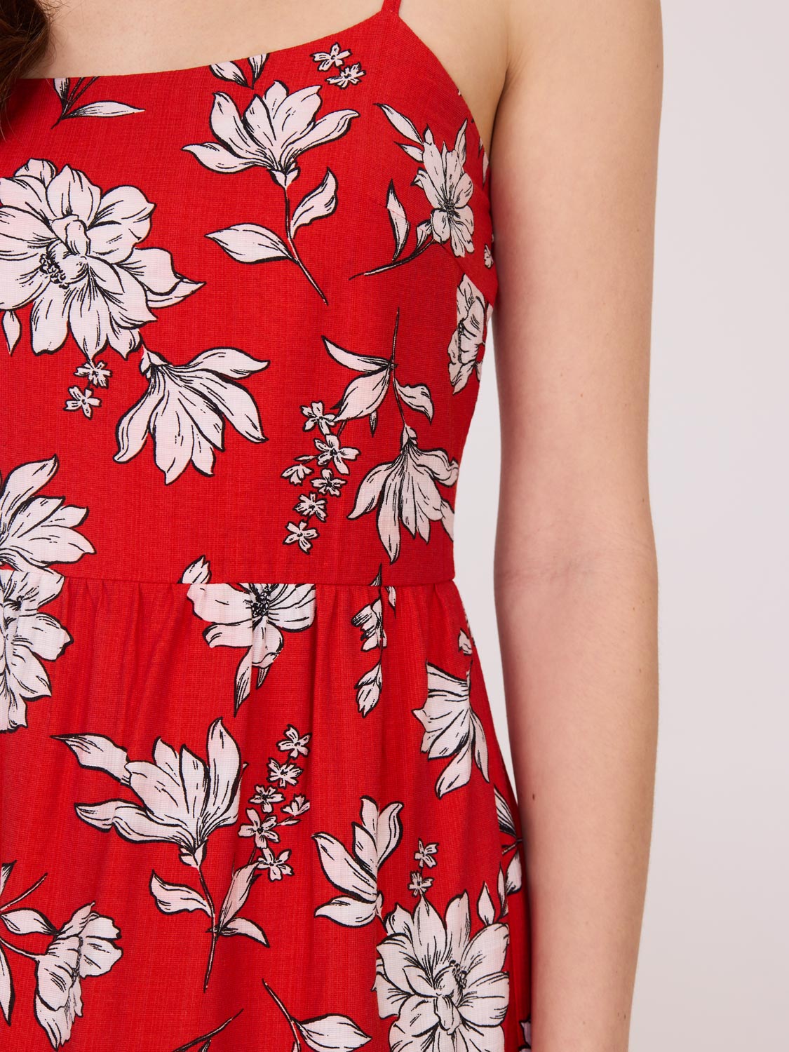 Robe midi imprimée à bretelles spaghetti