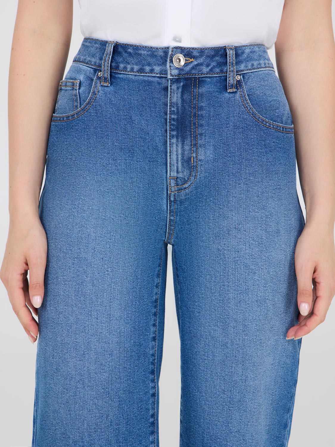 Bermuda en jean à jambes larges