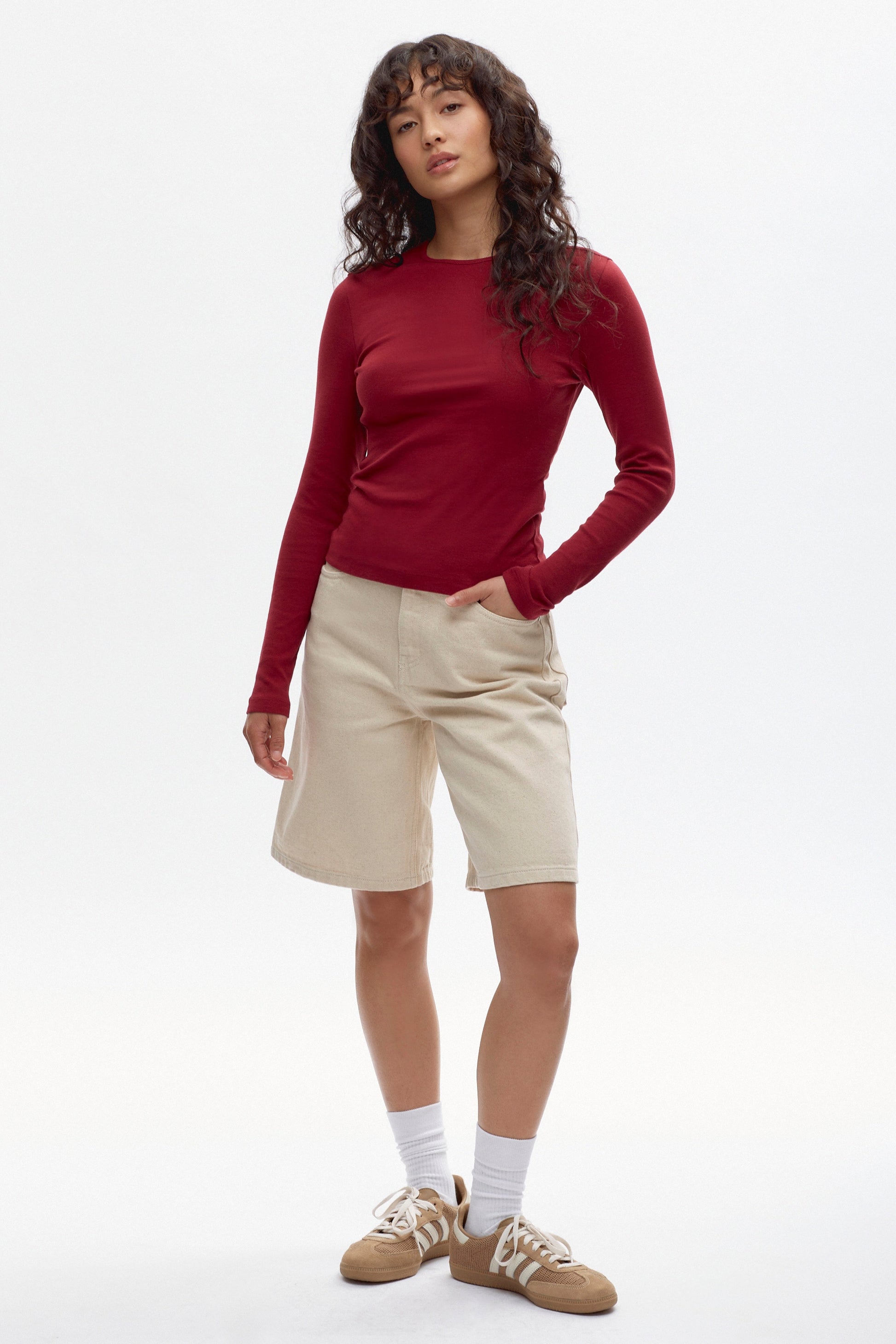 T-shirt à manches longues ajusté pour femme