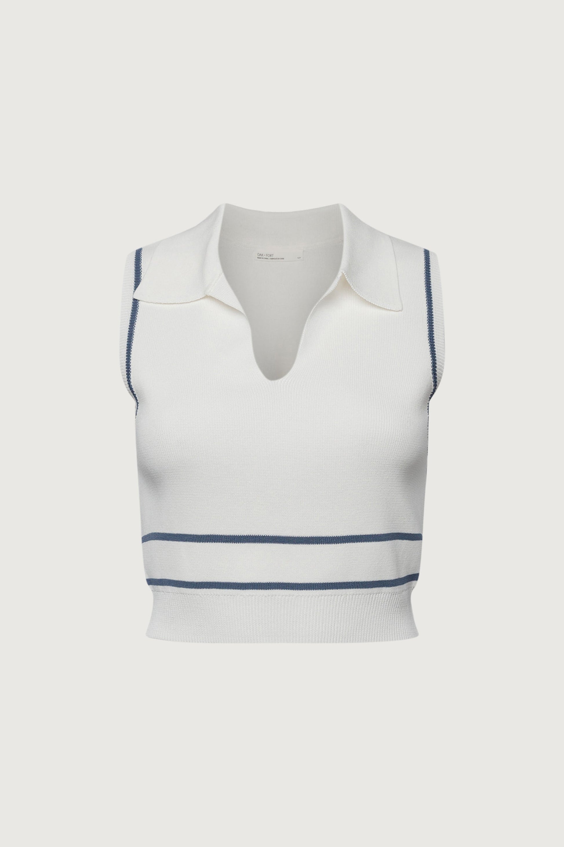 DÉBARDEUR EN TRICOT SANS MANCHES À COL