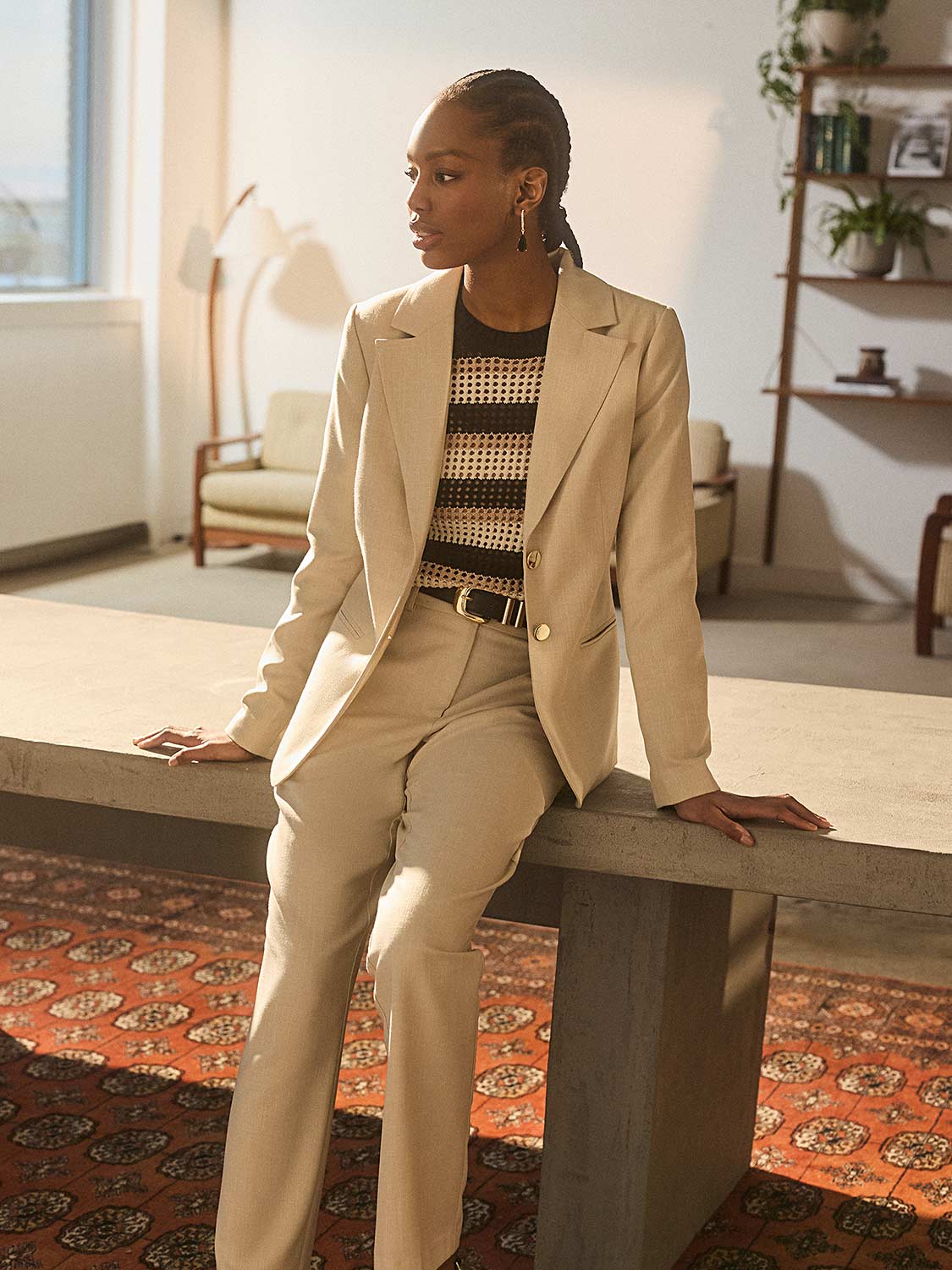 Pantalon bootcut taille mi-haute