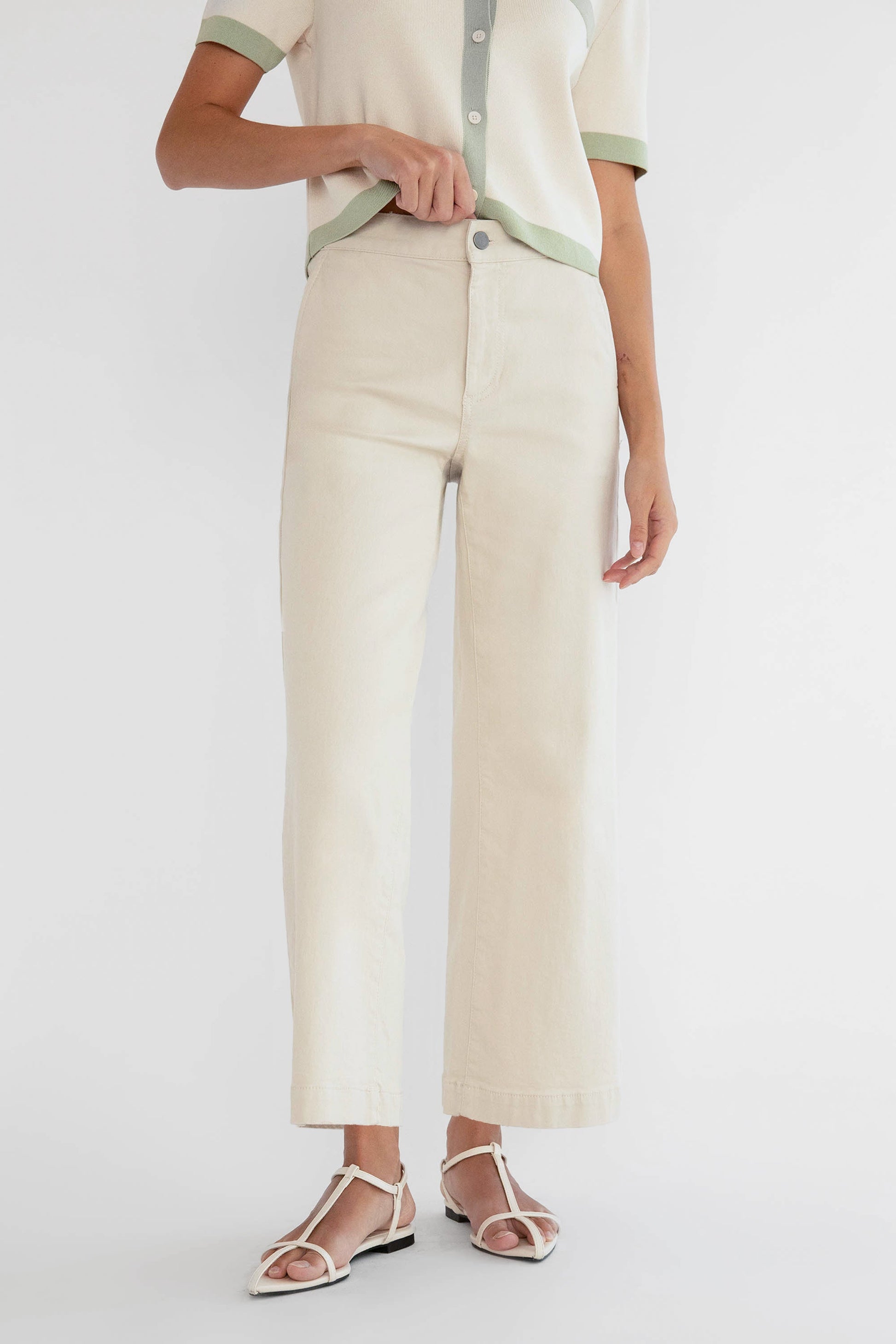 PANTALON LARGE EN SERGÉ LONGUEUR RÉGULIÈRE