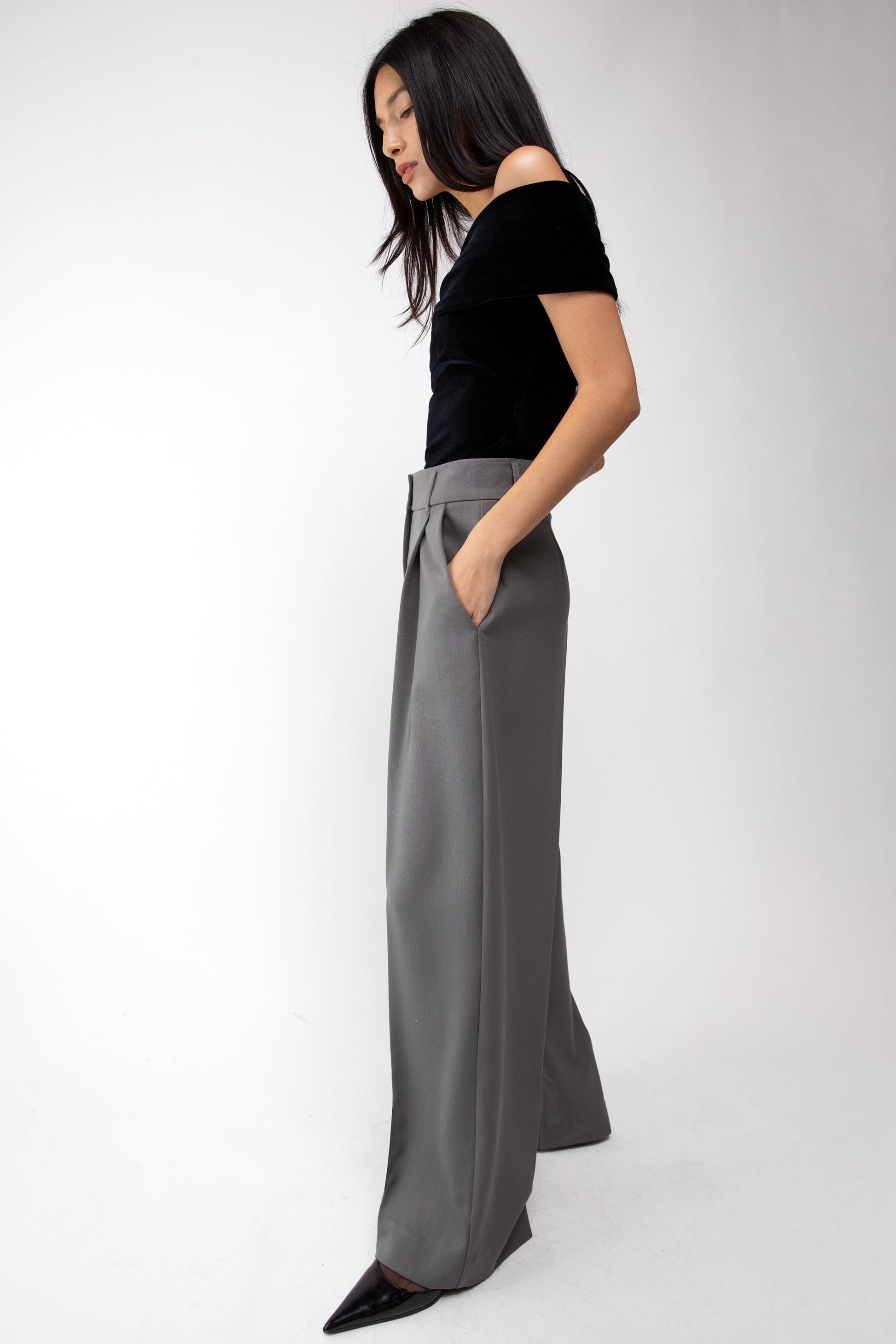 PANTALON À JAMBES LARGES