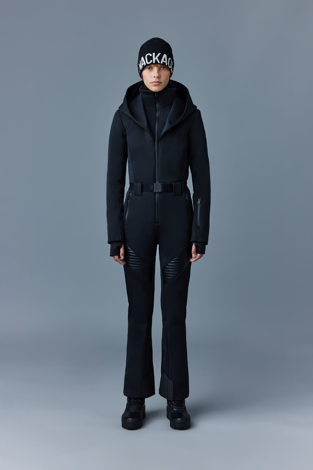 Combinaison de ski ELLE Agile-360 avec capuche amovible et bordure en peau lainée