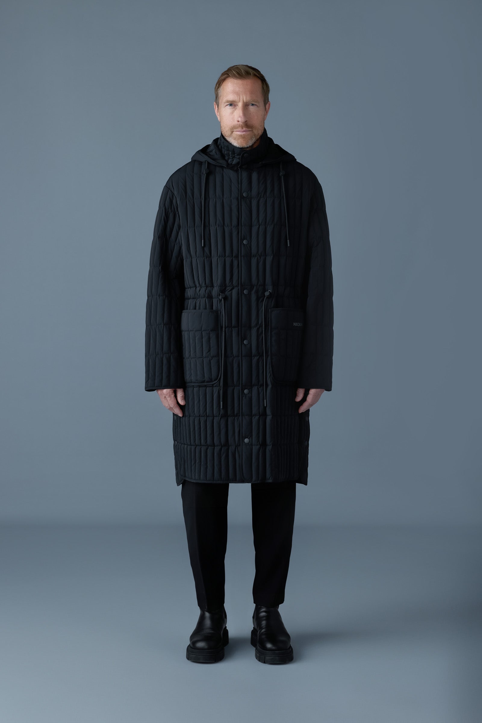 ASHER Light down vertical quilted coat