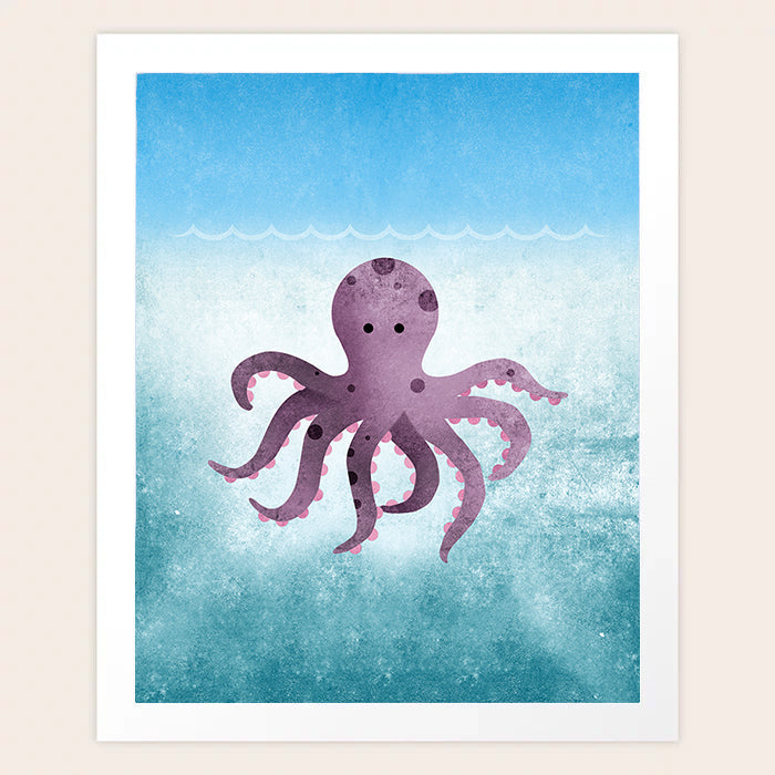 Impression d'art de pieuvre sous la mer