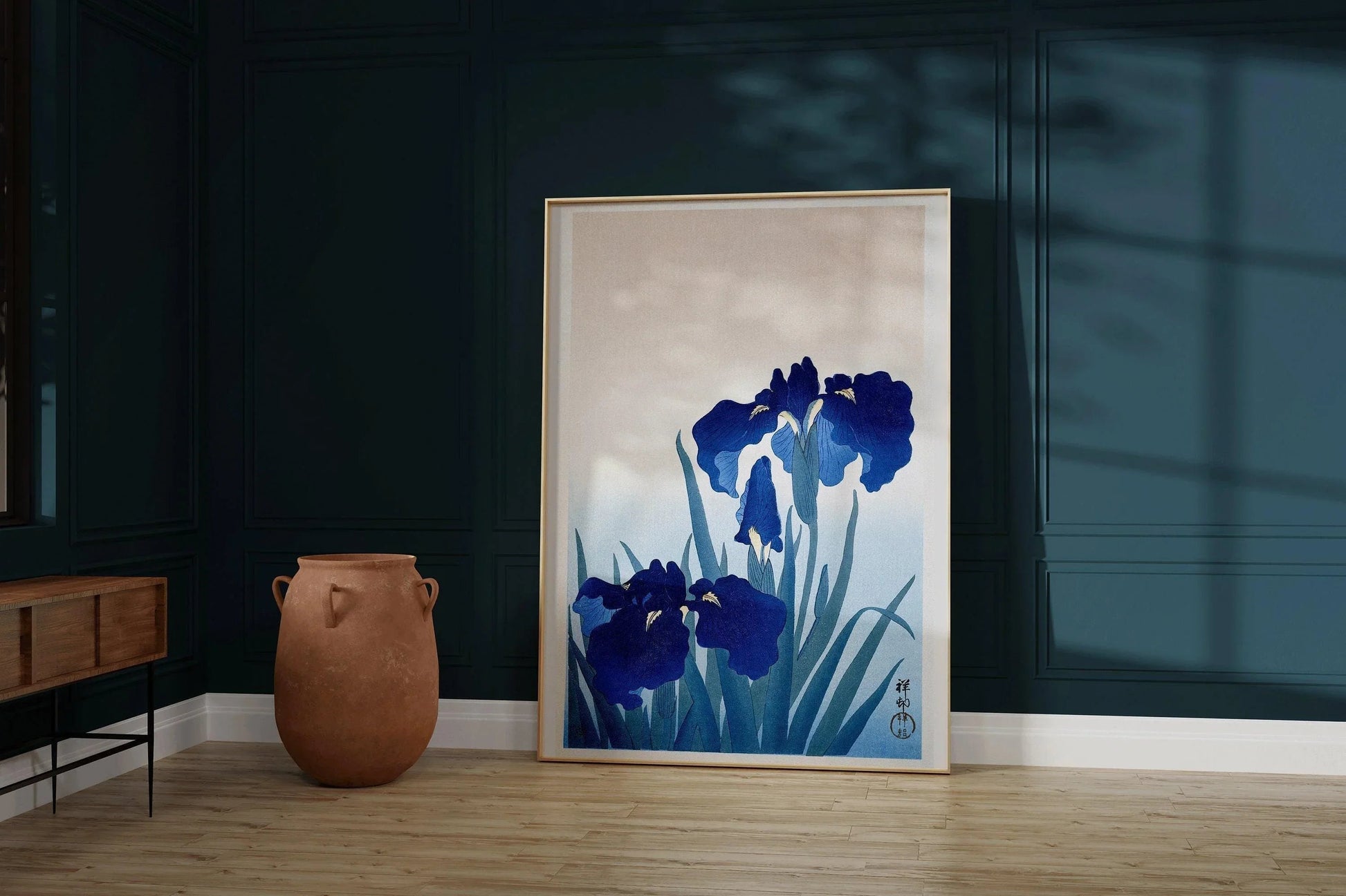 Ohara Koson Irises Giclee Print: Vintage Japanese Botanical Art