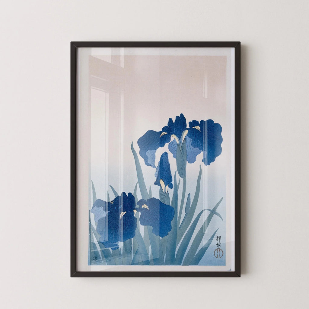Ohara Koson Irises Giclee Print: Vintage Japanese Botanical Art