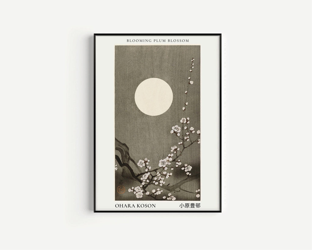 Ohara Koson Plum Blossoms Print: Vintage Japanese Woodblock Art