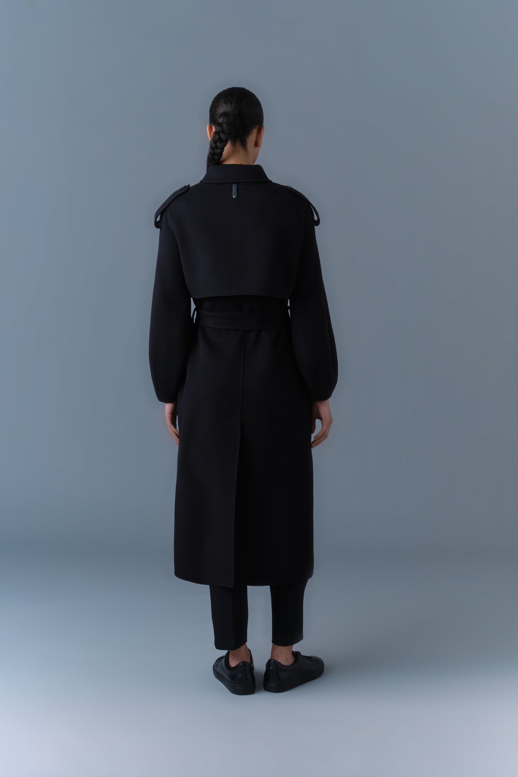 Manteau en laine double face CEYLA avec ceinture