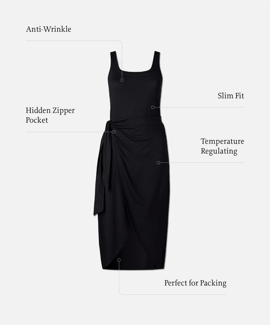 Robe nouée en laine mérinos pour femme