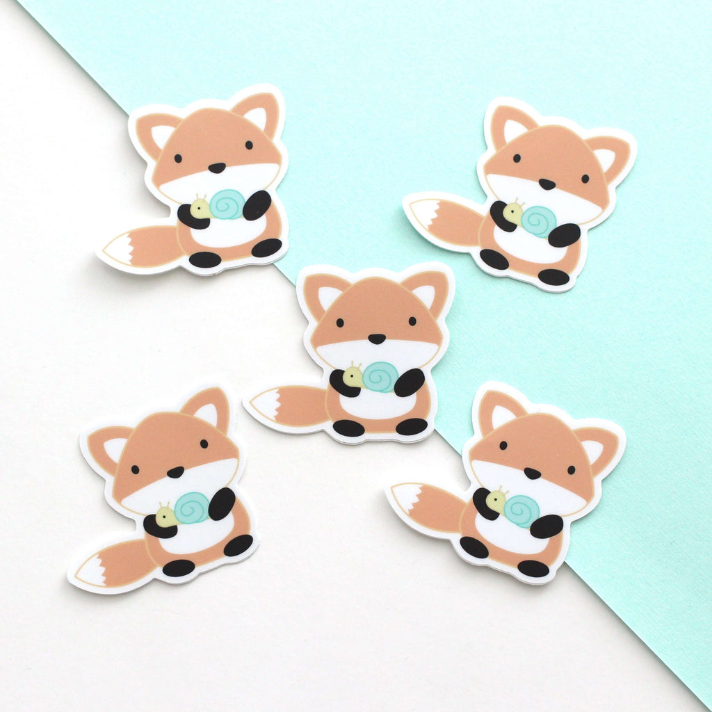 Orange Fox Vinyl Sticker - Cute Woodland Animal Stickers - Fox Stationery