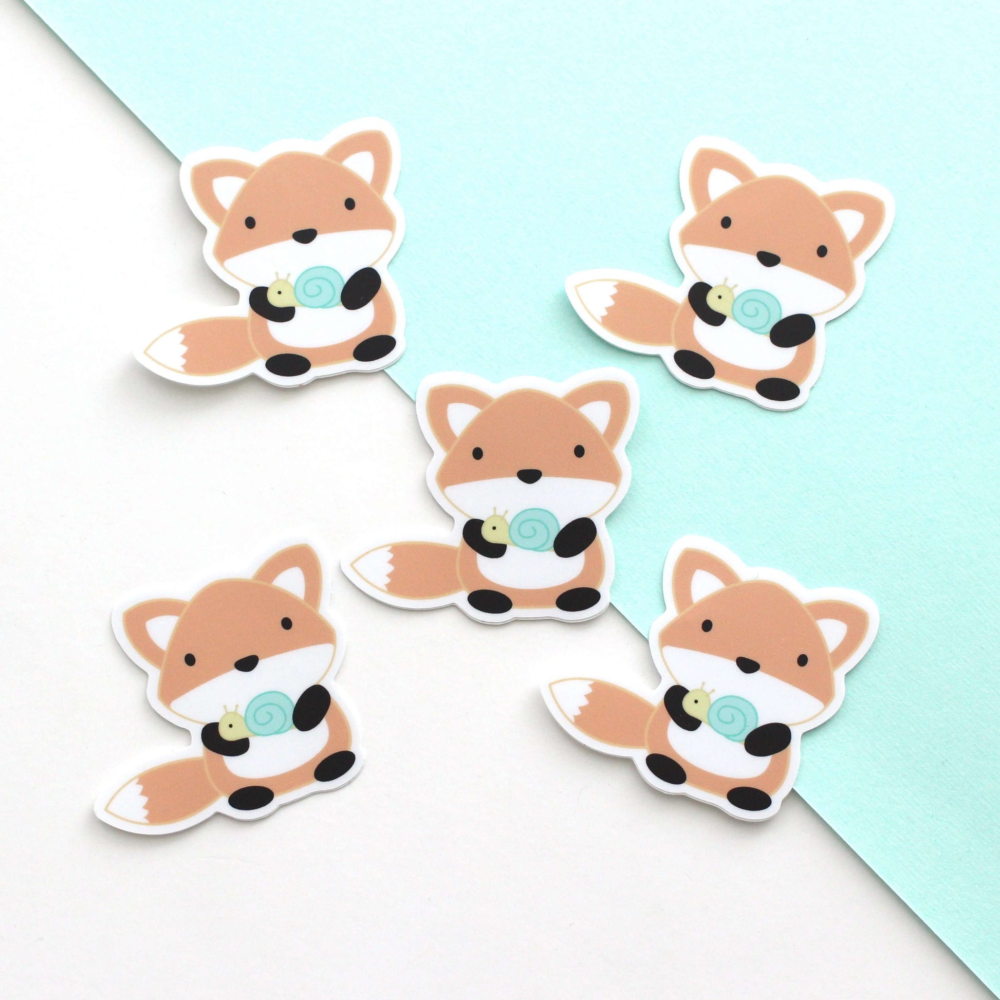 Orange Fox Vinyl Sticker - Cute Woodland Animal Stickers - Fox Stationery