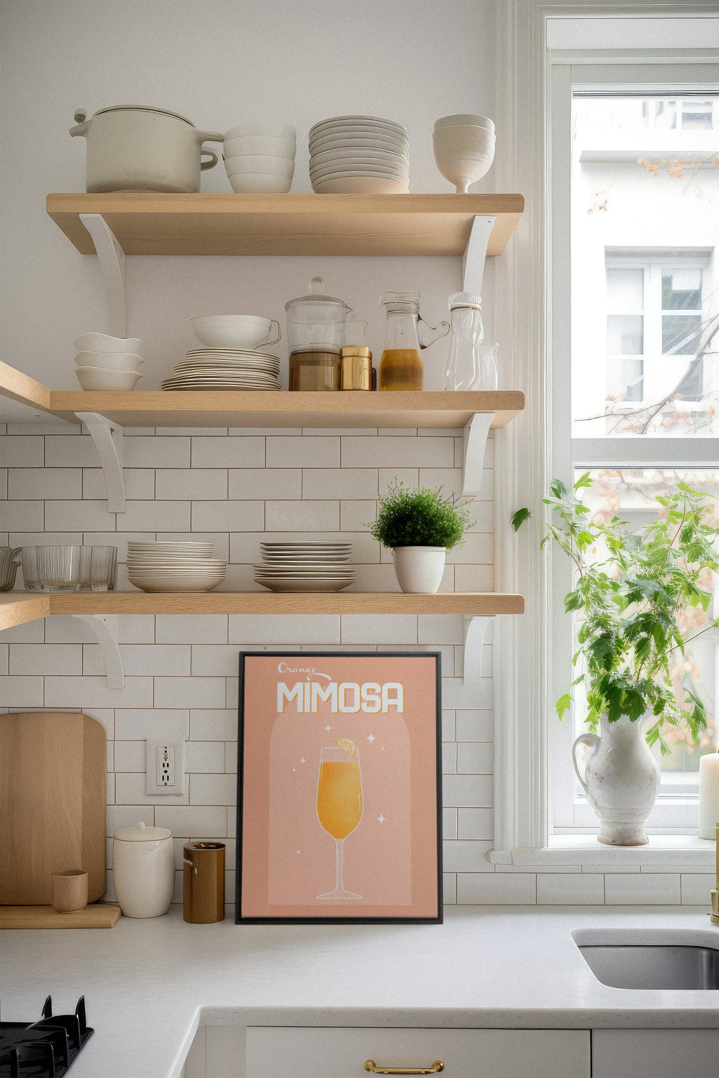 Orange Mimosa, Stretched Canvas Artwork