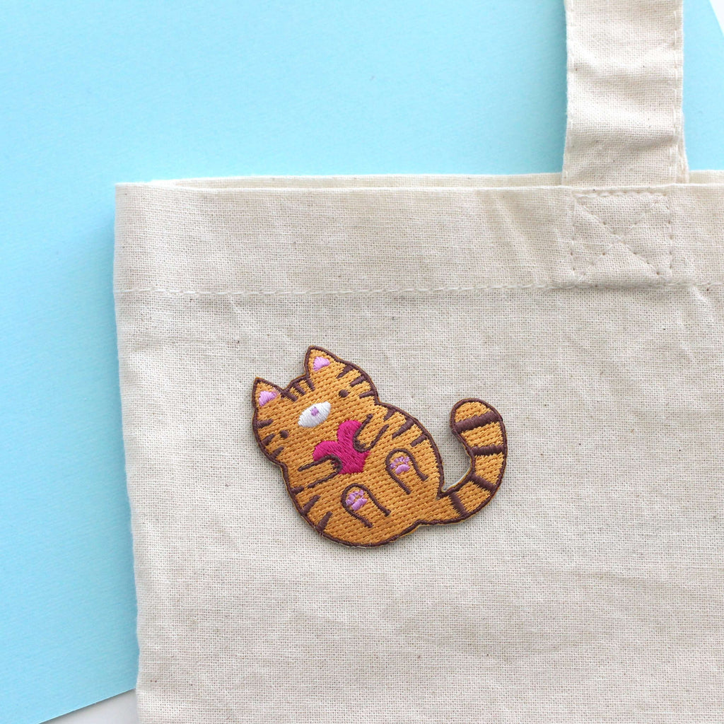 Orange Tabby Cat Embroidered Iron-On Patch