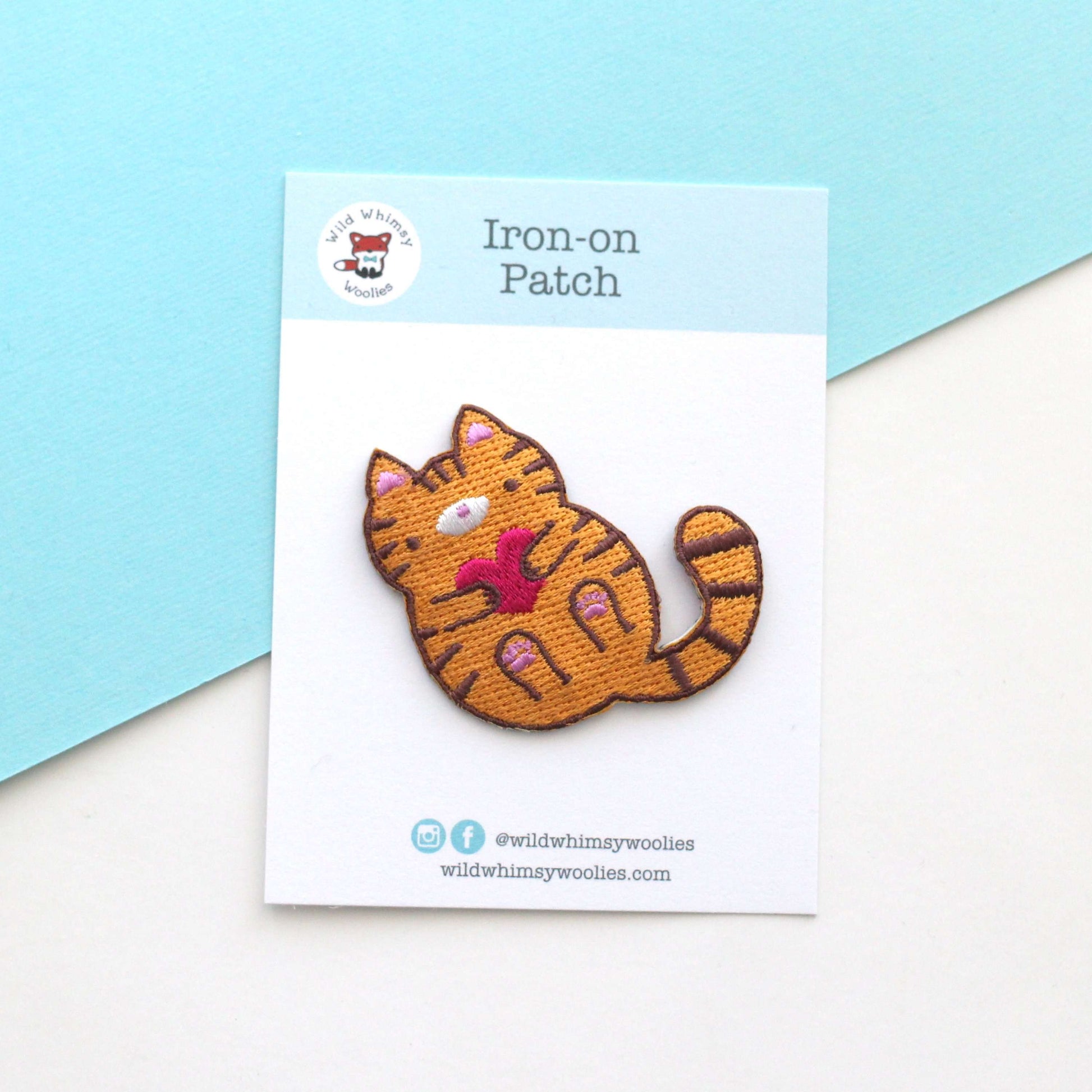 Orange Tabby Cat Embroidered Iron-On Patch