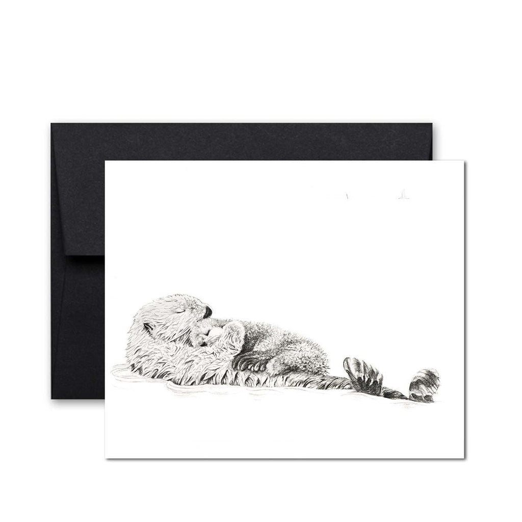 Otter with baby Greeting Card